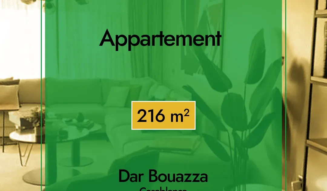 Appartement à vendre 2 600 000 dh 216 m², 3 chambres - Tamaris 