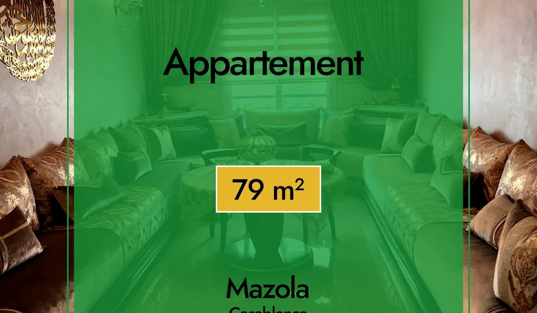 Appartement à vendre 900 000 dh 79 m², 2 chambres - Oulfa Casablanca