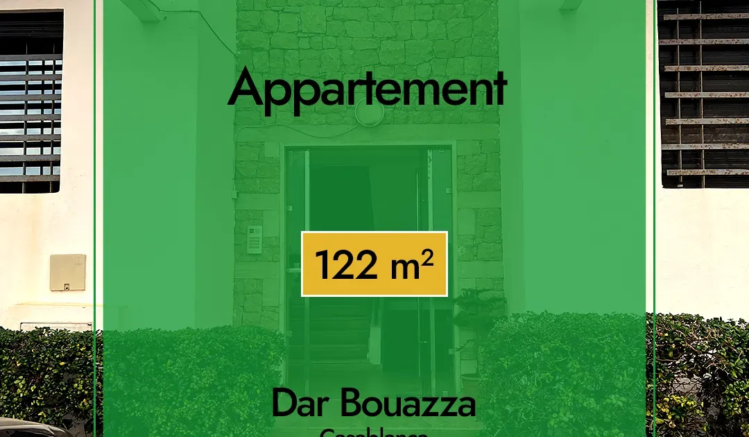 Appartement à vendre 1 300 000 dh 122 m², 3 chambres - Tamaris 