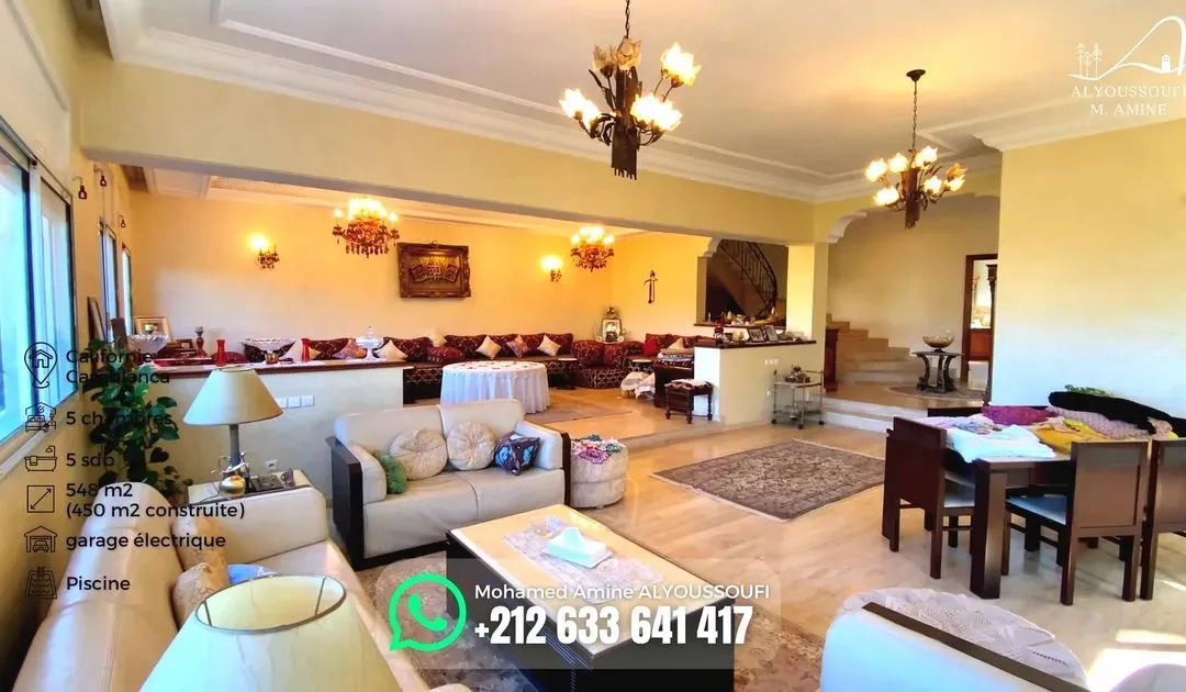 Villa for Sale 6 900 000 dh 548 sqm, 5 rooms - Californie Casablanca