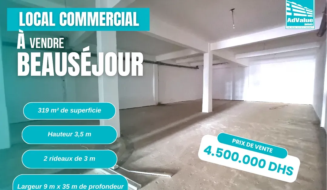 Local Industriel à vendre 4 500 000 dh 319 m² - Beauséjour Casablanca