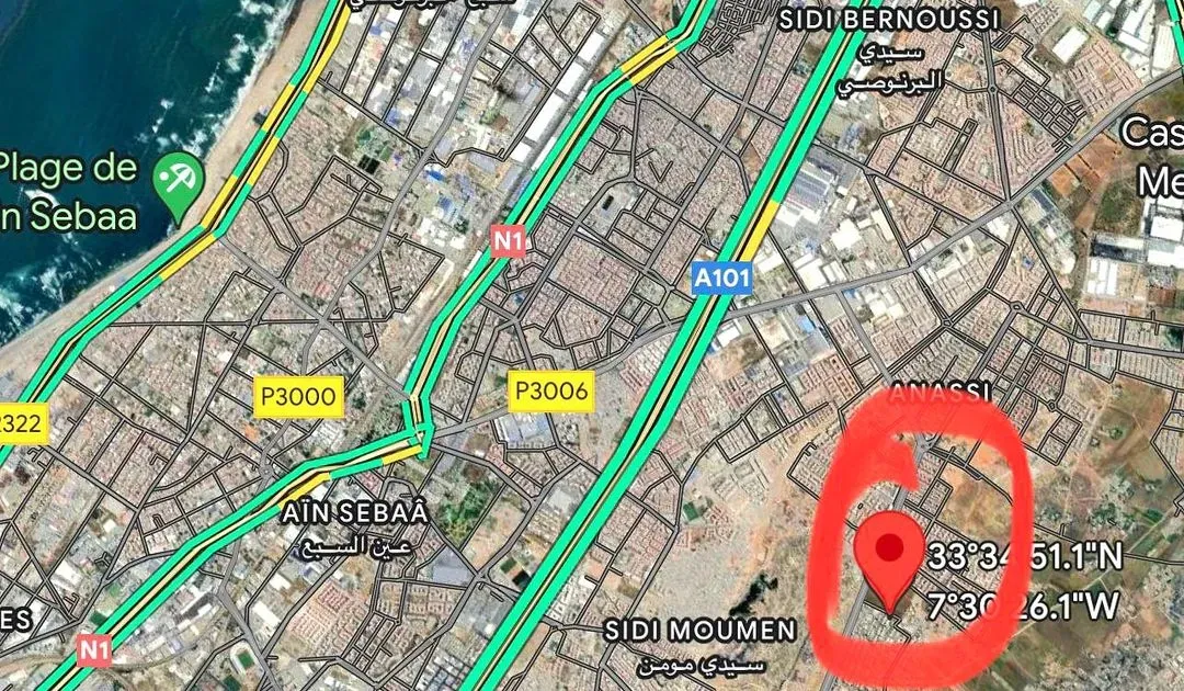 Terrain à vendre 2 562 000 dh 366 m² - Sidi Moumen Casablanca