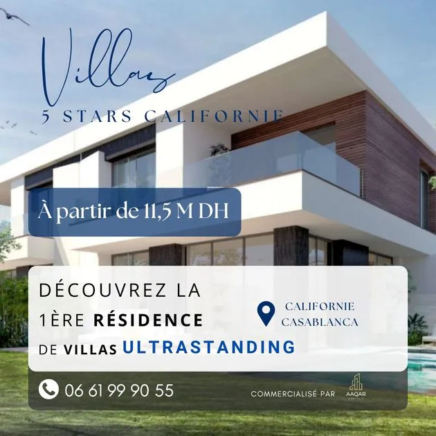 Villa for Sale 11 000 000 dh 0 sqm, 4 rooms - Californie Casablanca